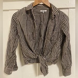 Madewell Brown/White Checkered Shirt